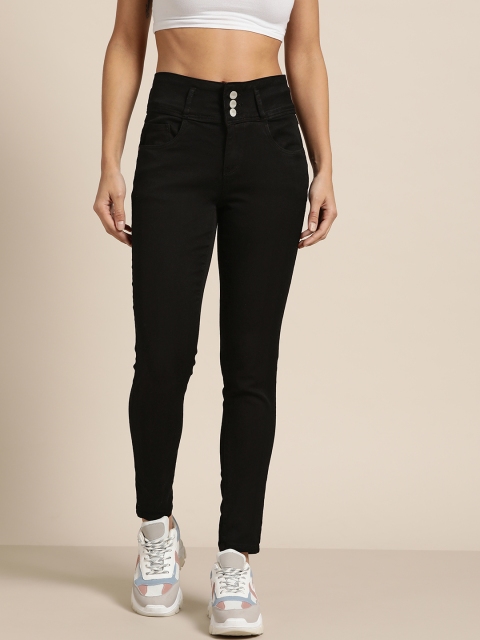 

Kraus Jeans Women K4014 Black Skinny Fit High-Rise Clean Look Stretchable Jeans