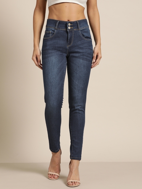 

Kraus Jeans Women K4014 Navy Blue Slim Fit High-Rise Clean Look Stretchable Jeans