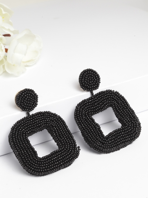 

AVANT-GARDE PARIS Black Geometric Drop Earrings