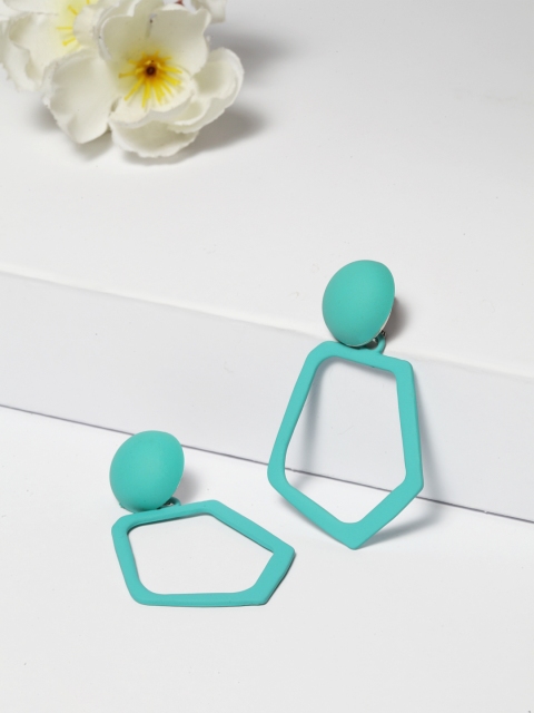 

AVANT-GARDE PARIS Teal Blue Geometric Drop Earrings