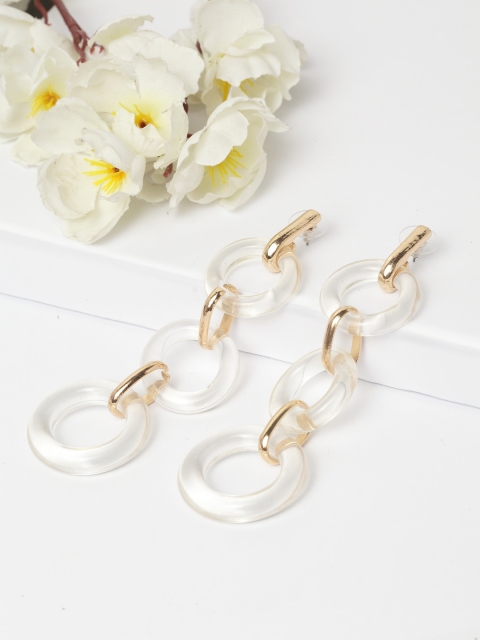

AVANT-GARDE PARIS Gold-Plated & White Contemporary Drop Earrings