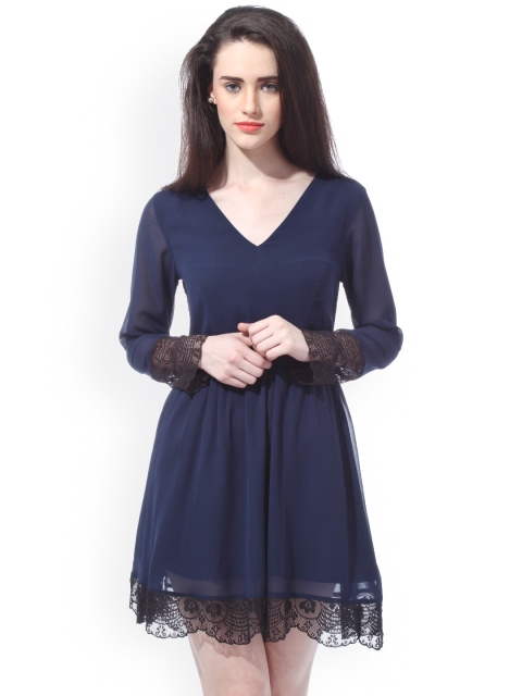 

Besiva Navy Fit & Flare Dress, Navy blue