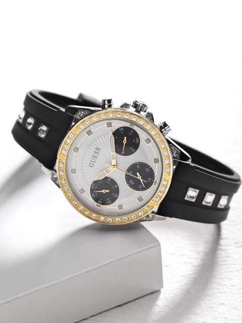 

GUESS Women White & Gold-Toned Analogue Watch W1292L1