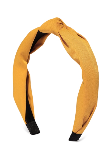

ToniQ Mustard Yellow Solid Top Knot Hairband