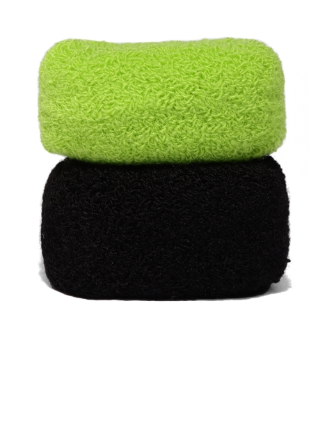 

ToniQ Black & Neon Green Set Of 2 Ponytail Holders