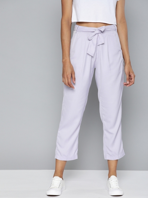 

HERE&NOW Women Lavender Regular Fit Solid Culottes