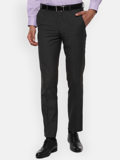 

Van Heusen Men Grey Slim Fit Solid Formal Trousers