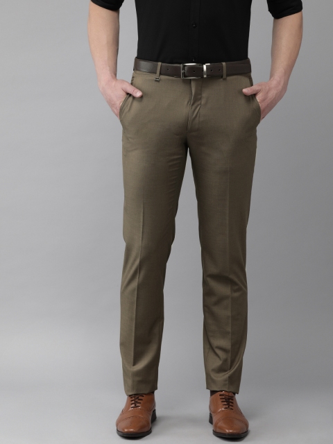 

Van Heusen Men Brown Slim Fit Solid Regular Formal Trousers