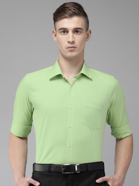 

Van Heusen Men Green Slim Fit Solid Formal Shirt