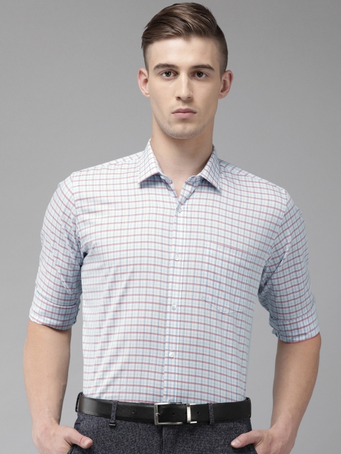 

Van Heusen Men Blue & White Slim Fit Checked Formal Shirt