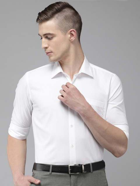 

Van Heusen Men White Slim Fit Self Design Formal Shirt