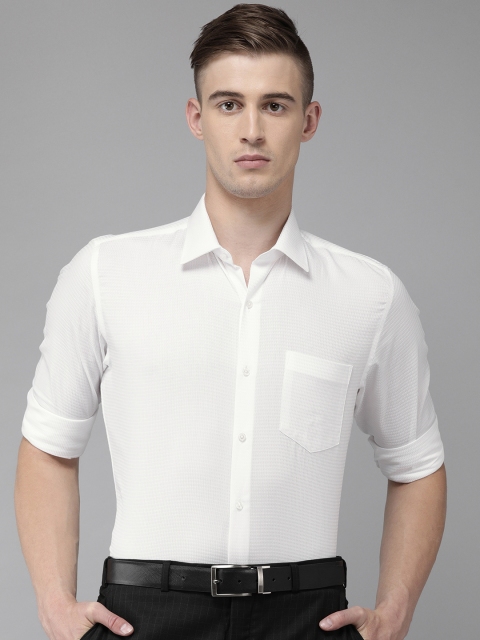 

Van Heusen Men White Slim Fit Self Design Formal Shirt