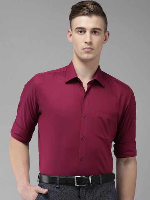 

Van Heusen Men Maroon Slim Fit Solid Party Shirt