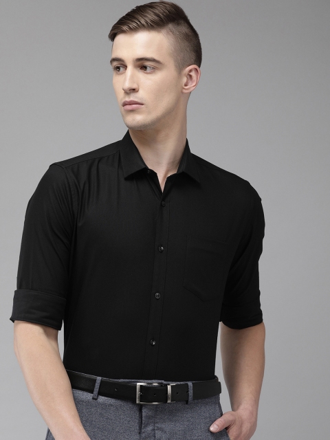 

Van Heusen Men Black Slim Fit Solid Formal Shirt