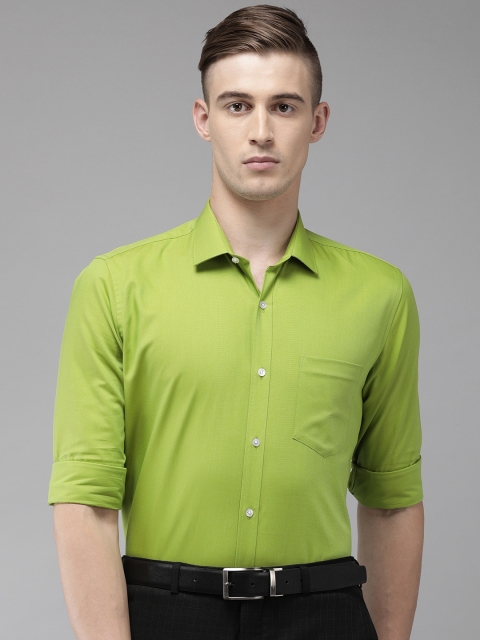 

Van Heusen Men Green Slim Fit Solid Formal Shirt