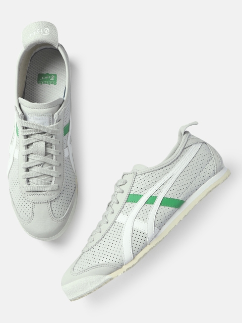 

Onitsuka Tiger Unisex Grey Leather Sneakers Mexico 66