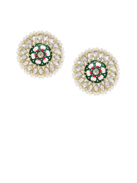 

Peora Gold-Toned & Green Circular Studs