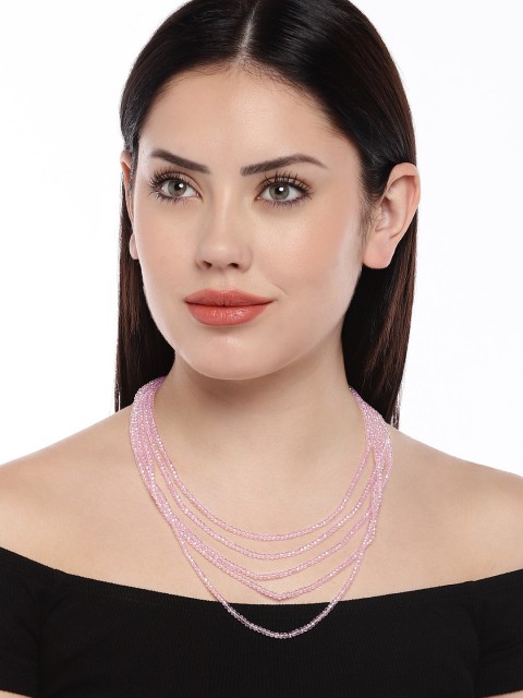 

Peora Women Beaded Multi-Strand Necklace, Pink