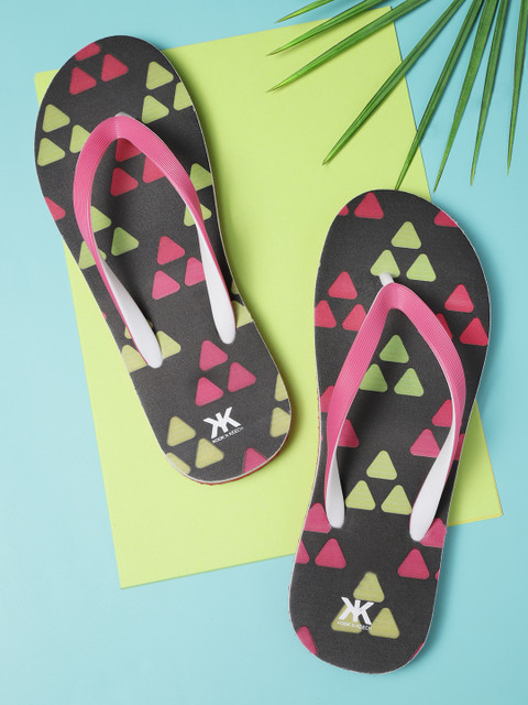 

Kook N Keech Women Pink & Black Printed Thong Flip-Flops