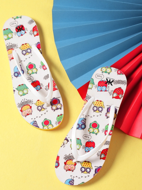 

Kook N Keech Women Multicoloured Owl Print Thong Flip-Flops, Multi