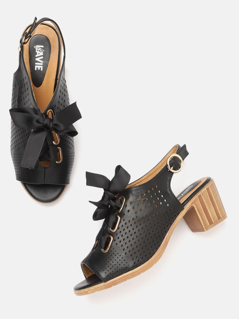 

Lavie Women Black Perforated Mules