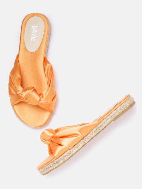 

Lavie Women Orange Solid Knot Detail Open Toe Flats