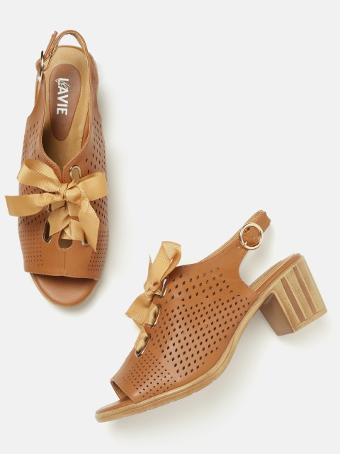 

Lavie Women Tan Brown Perforated Mules