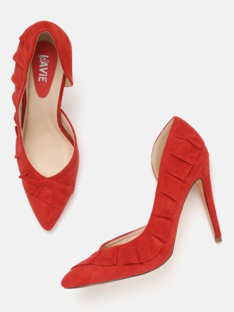 

Lavie Women Red Ruffled Pumps