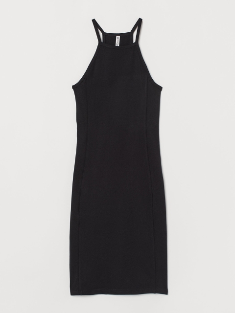 

H&M Women Black Solid Fitted Dress