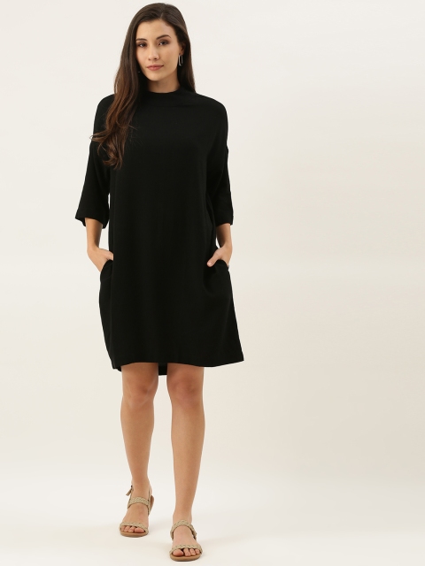 

MERAKI Women Black Solid Wide Fit Sustainable Sheath Dress