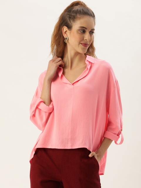

MERAKI Women Pink Solid Sustainable Boxy Top