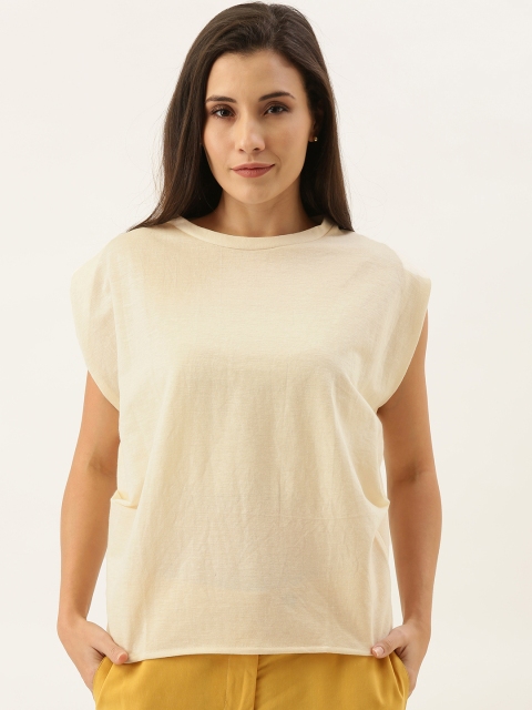 

MERAKI Women Beige Sustainable Solid Top