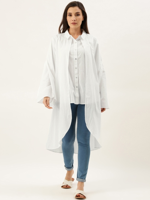 

MERAKI Women White Solid Mock Layer Tunic