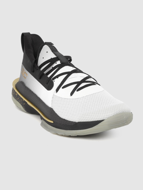 

UNDER ARMOUR Men White & Black Curry 7 TB Basketball Shoes