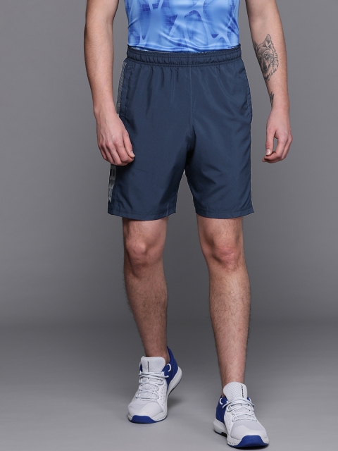 

UNDER ARMOUR Men Navy Blue Loose Fit Woven Graphic Wordmark Solid Sports Shorts