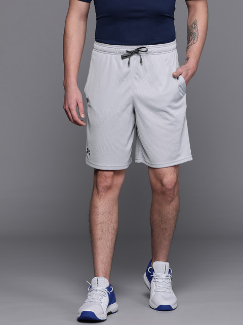 

UNDER ARMOUR Men Grey Tech Mesh Self-Design Training Shorts