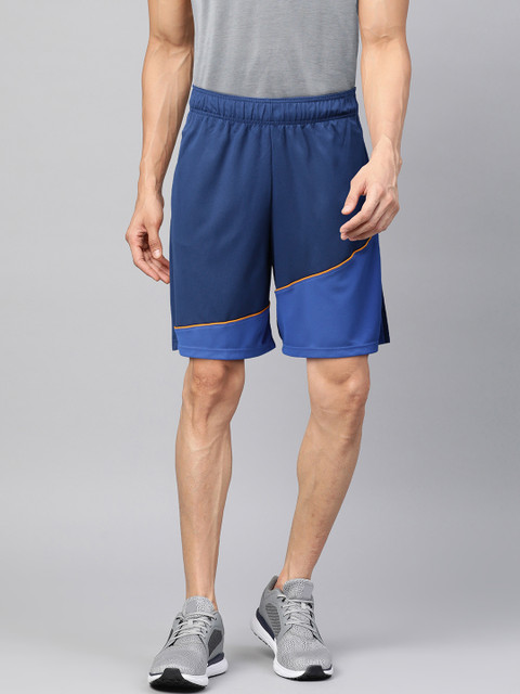 

UNDER ARMOUR Men Blue Colourblocked Baseline 10IN Shorts