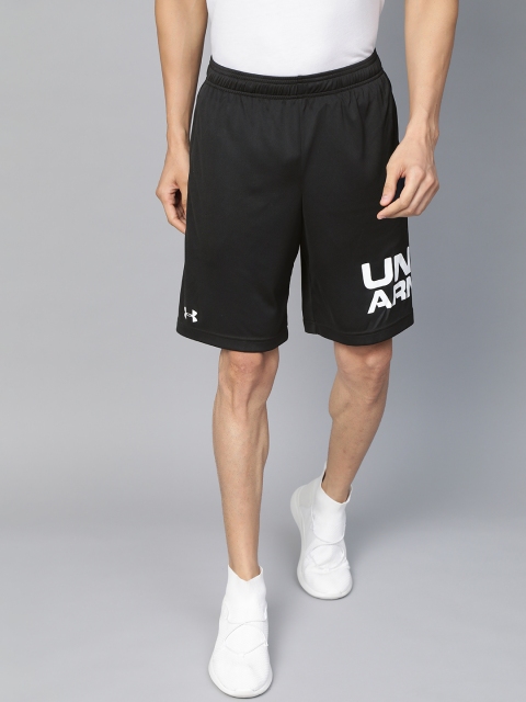 

UNDER ARMOUR Men Black & White Printed Heat Gear Tech Wordmark Shorts