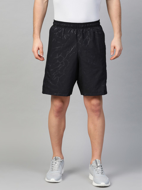 

UNDER ARMOUR Men Black Woven Graphic Emboss Training Shorts