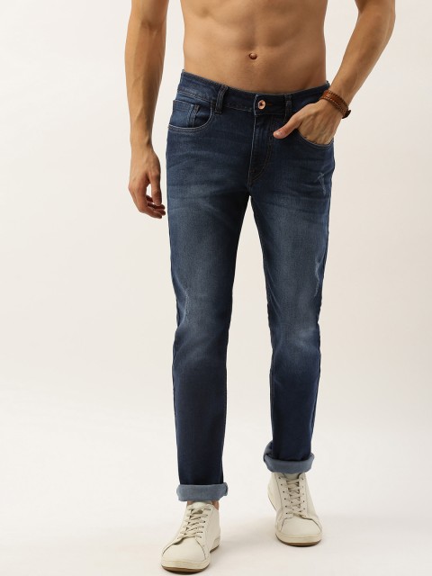 

Flying Machine Men Blue Micheal Slim Tapered Fit Mildly Distressed Stretchable Jeans