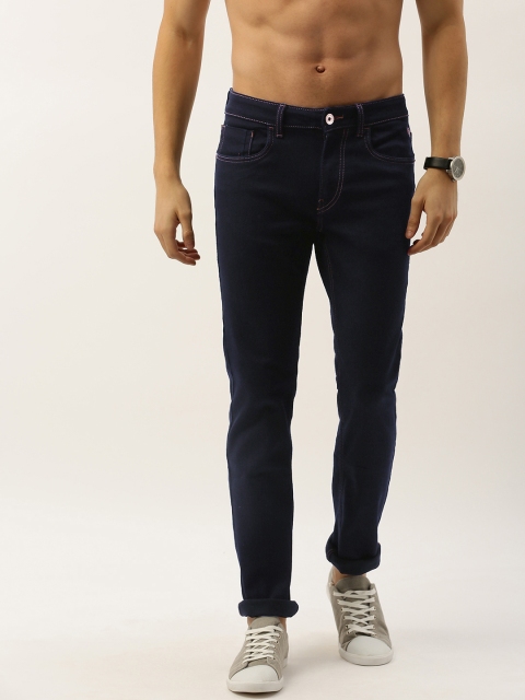 

Flying Machine Men Blue Michael Slim Tapered Fit Mid-Rise Clean Look Stretchable Jeans