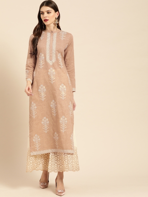 

Libas Women Beige & Off-White Printed Kurta with Palazzos