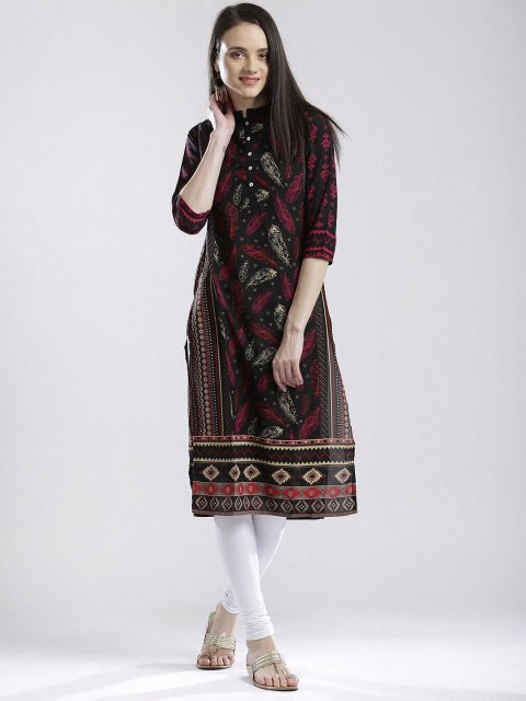

Vishudh Black Printed Kurta