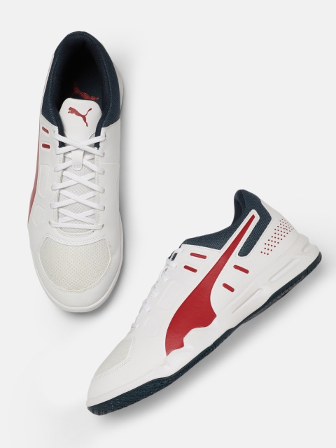 

Puma Men White Auriz Indoor Badminton Leather Shoes