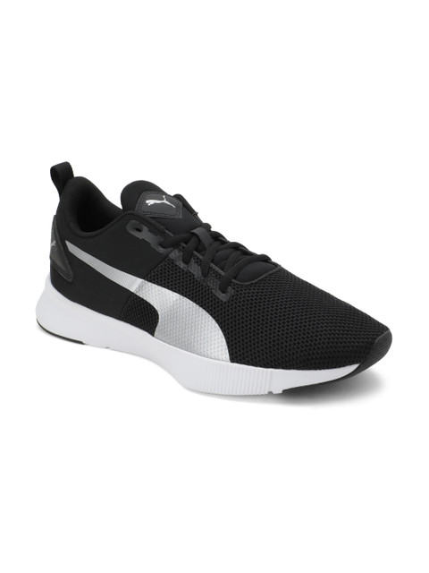 

Puma Unisex Black & Silver-Toned Flyer Running Shoes