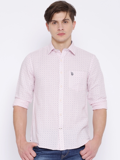 

U.S. Polo Assn. Pink Printed Linen Tailored Fit Shirt