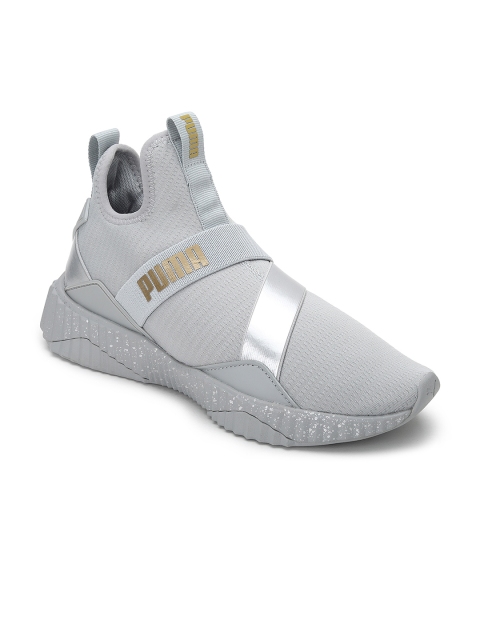 

Puma Women Grey Mesh Mid-Top Training or Gym Defy Mid Metal Shoes