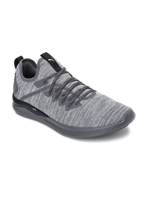 

Puma Men Grey Mesh IGNITE Flash evoKNIT Running Shoes