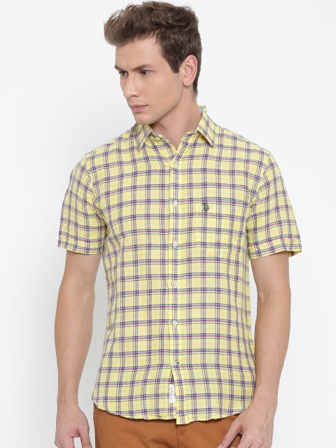

U.S. Polo Assn. Multicoloured Checked Tailored Fit Linen Casual Shirt, Multi