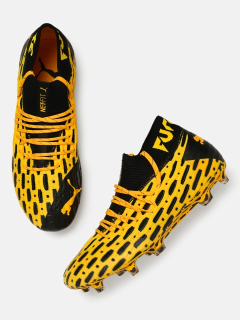 

Puma Men Yellow & Black FUTURE 5.1 NETFIT FG/AG Football Shoes